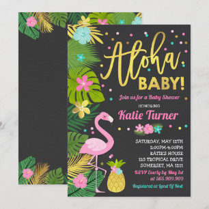 Aloha Baby Shower Invitation Tropical Baby Shower