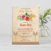 Aloha Baby Shower Luau Tropical Vintage Invite (Standing Front)