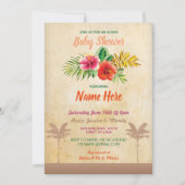 Aloha Baby Shower Luau Tropical Vintage Invite (Front)