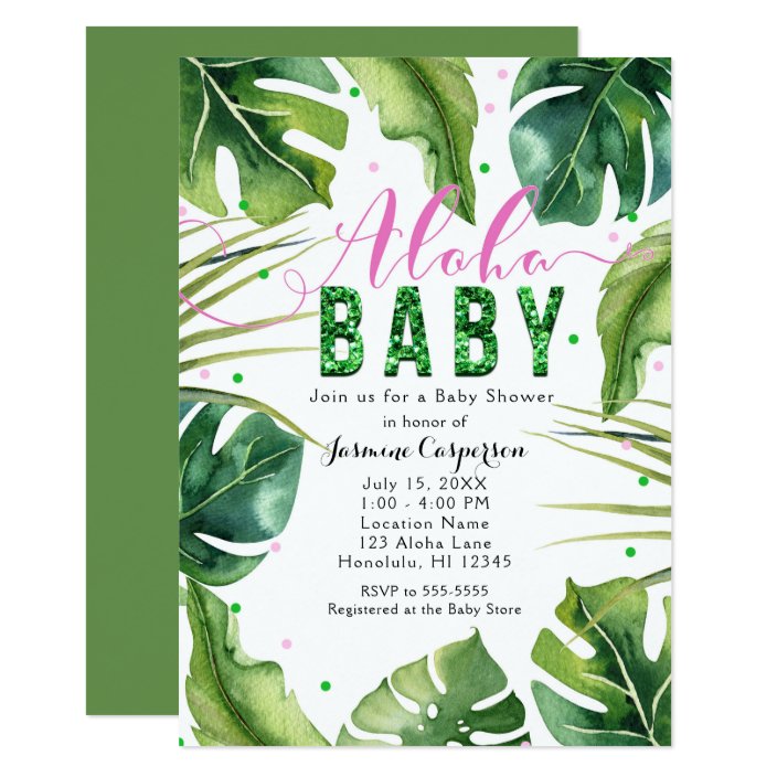 aloha baby invitations