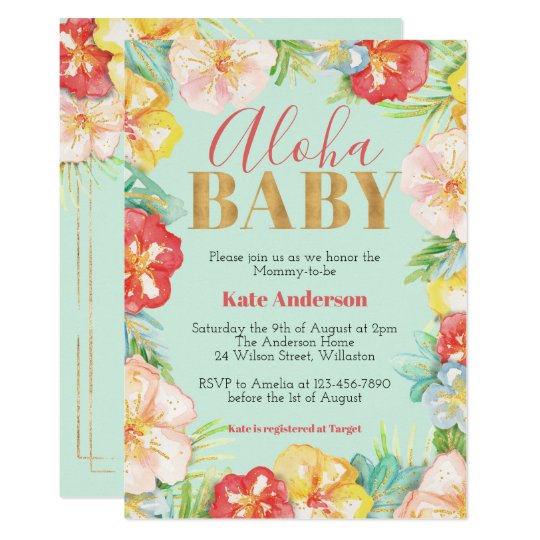 Aloha Baby Tropical Baby Shower Invitation