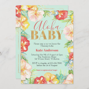 Aloha Baby Tropical Baby Shower Invitation