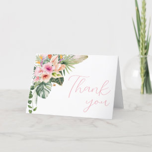 Aloha Baby Tropical Baby Shower Letterpress Thank You Card