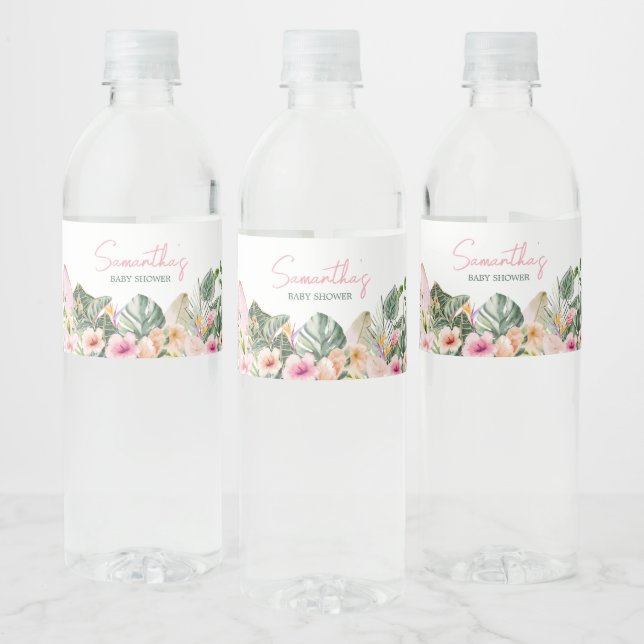 Aloha Baby Tropical Baby Shower  Water Bottle Label (Bottles)