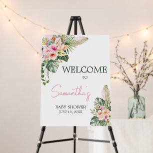 Aloha Baby Tropical Baby Shower Welcome Sign