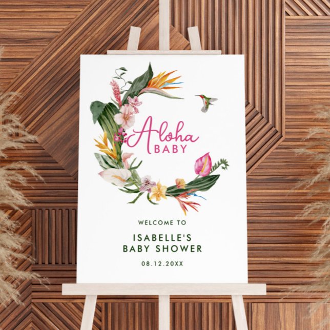 Aloha Baby Tropical Wreath Baby Shower Welcome Foam Board (Creator Uploaded)
