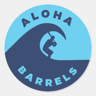 Aloha Barrels 2 Color Circular Logo Classic Round Sticker