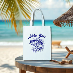 Aloha Bass-Blue Hawaiian Grocery Bag