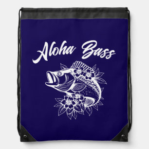 Aloha Bass-Hawaiian Blue Drawstring Bag