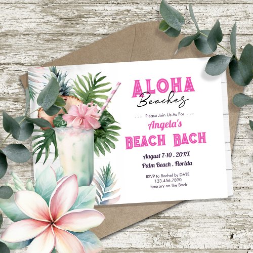 Aloha Beach Bachelorette Party and Itinerary Invitation