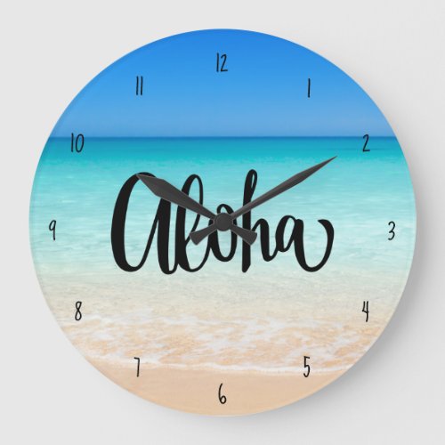 Aloha Beach Hawaiian Island Large Clock