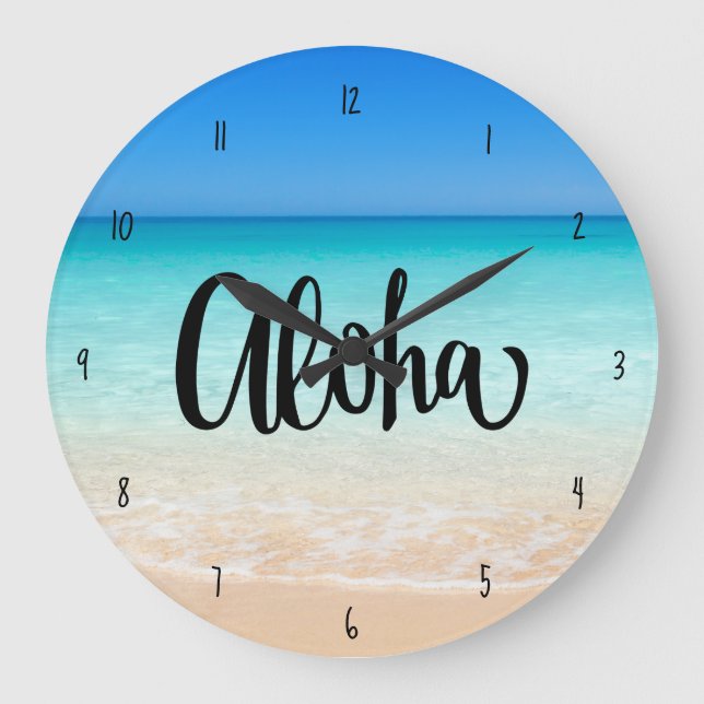 Aloha Beach Hawaiian Island Large Clock (Front)