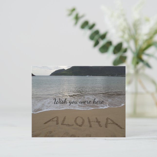 Aloha Beach Kauai Hawaii Ocean  Postcard (Standing Front)