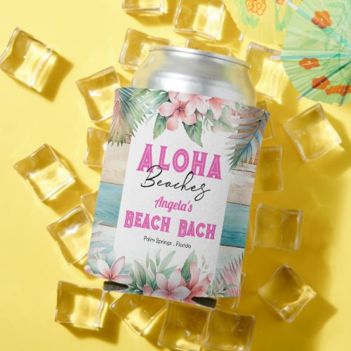 Aloha Beach Tropical Bachelorette Party Can Cooler