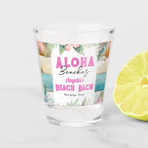 Aloha Beach Tropical Bachelorette Weekend Shot Glass