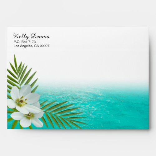 Aloha Beach Tropical Flowers Envelope