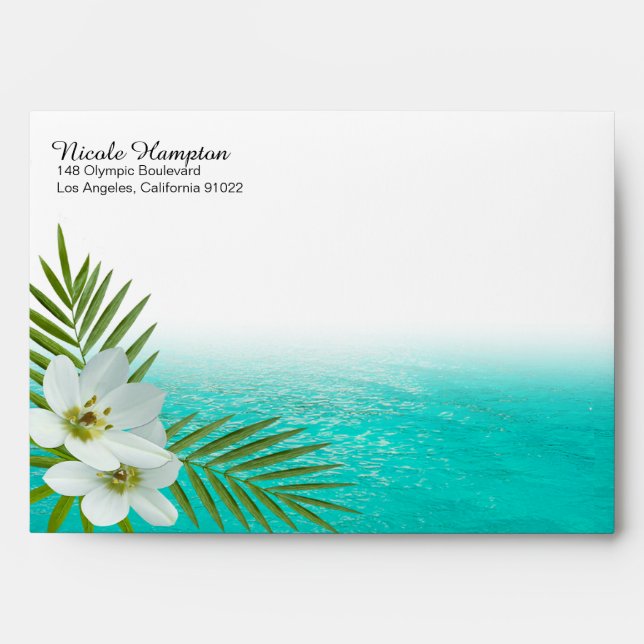 Aloha Beach Tropical Flowers Envelope (Front)