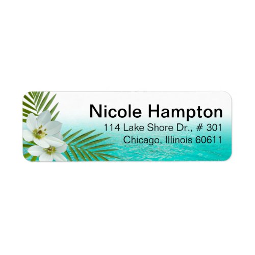 Aloha Beach Tropical Flowers Label