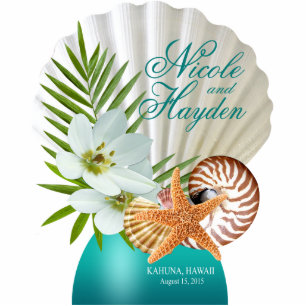 Aloha Beach Tropical Flowers Table Topper Cutout