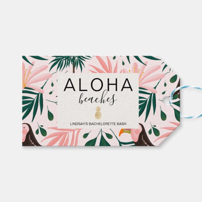 Aloha Beaches Bachelorette Gift Tags (Front (Horizontal))