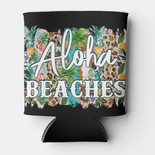 Aloha Beaches! Can Cooler (Front)
