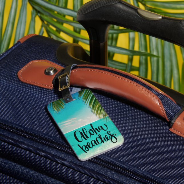 Aloha Beaches Hawaii Beach Summer Luggage Tag (Front Insitu 1)