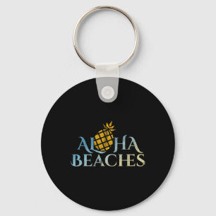 Aloha Beaches Hawaii Surfing Pineapple Party Sun S Keychain
