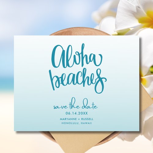 Aloha Beaches Hawaii Wedding Save the Date Announcement Postcard