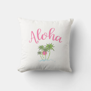 Aloha Beaches Hawaiian Style Summer Throw Pillow