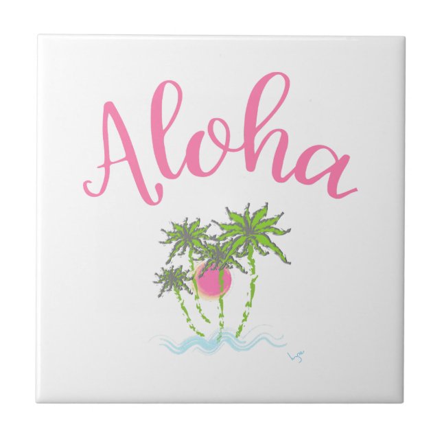 Aloha Beaches Hawaiian Style Summera Tile (Front)