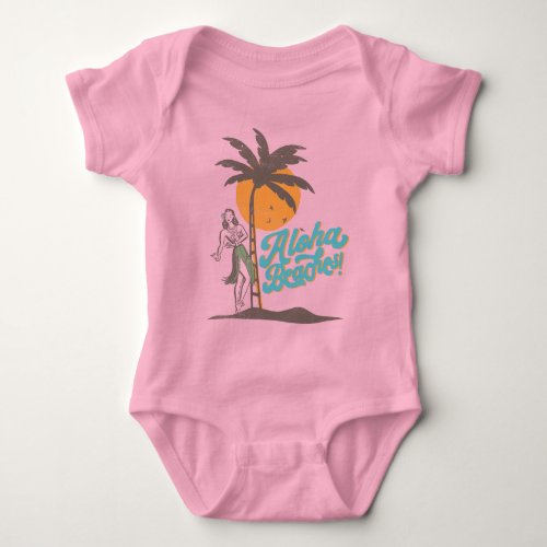 Aloha Beaches Hula Girl Hawaii Hawaiian Retro  Baby Bodysuit