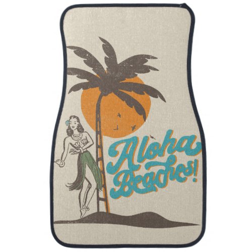 Aloha Beaches Hula Girl Hawaii Hawaiian Retro Car Floor Mat