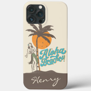 Aloha Beaches Hula Girl Hawaii Hawaiian Retro   iPhone 13 Pro Max Case