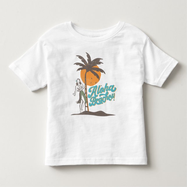 Aloha Beaches Hula Girl Hawaii Hawaiian Retro Toddler T-shirt (Front)