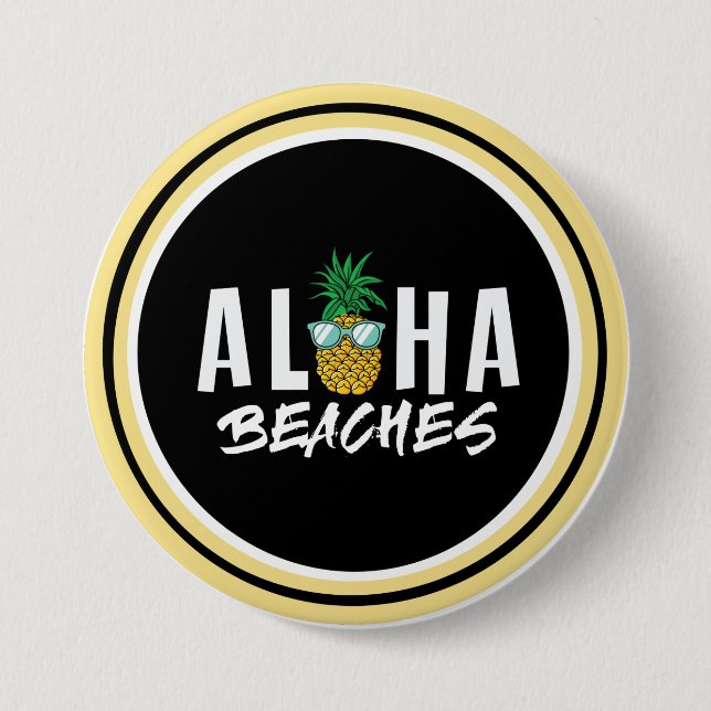 Aloha Beaches pineapple  Button (Front)