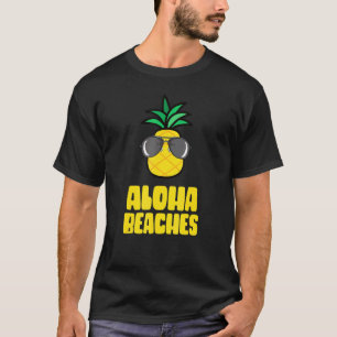 Aloha Beaches Pineapple Sunglasses Hawaiian Tiki T-Shirt