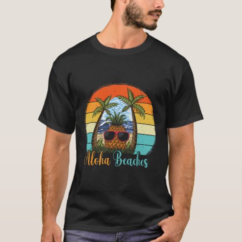 Aloha Beaches Surfer Hawaii pineapple sunglasses S T_Shirt