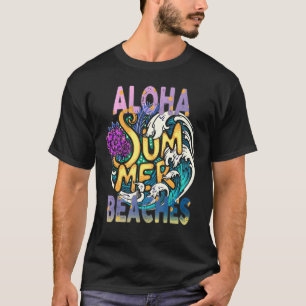 Aloha Beaches Tropical Hawaiian Summer Island Vaca T-Shirt
