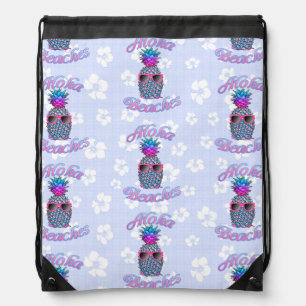 Aloha Beaches Tropical Pineapple Drawstring Bag