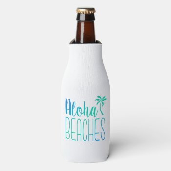 Aloha Beaches | Turquoise Ombre Bottle Cooler by NotableNovelties at Zazzle