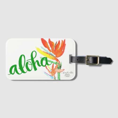 Aloha Bird of Paradise Luggage  Bag Tags _ Green