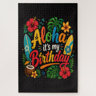 Aloha Birthday Hibiscus Hawaii Jigsaw Puzzle