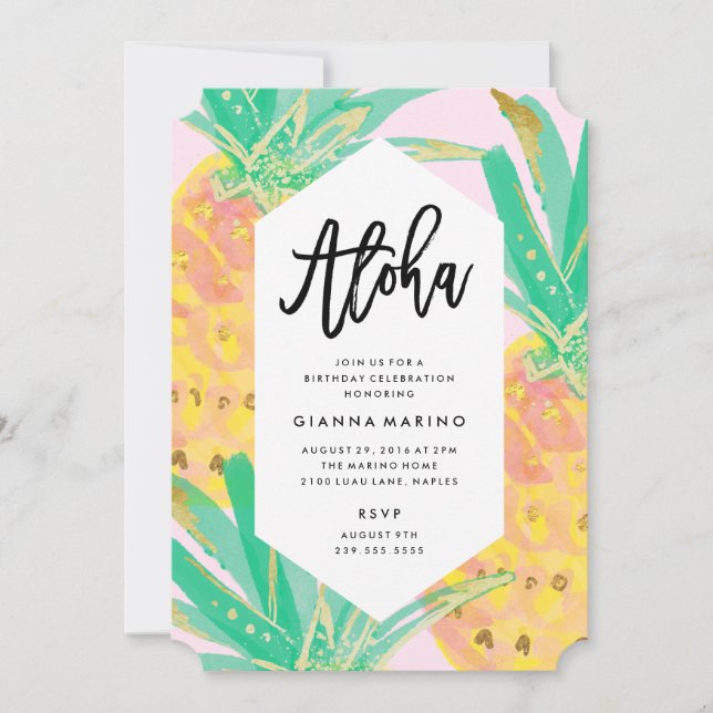 Aloha Birthday Invitation (Front)