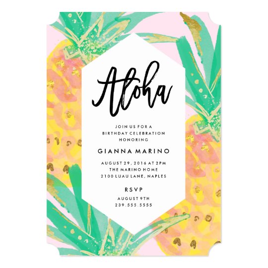 Aloha Birthday Invitation Zazzle com Aloha Birthday Invitation Zazzle com