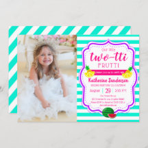 Aloha Birthday Luau Tropical Photo Two-tti Frutti