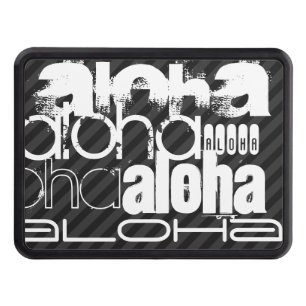 Aloha; Black & Dark Gray Stripes Hitch Cover