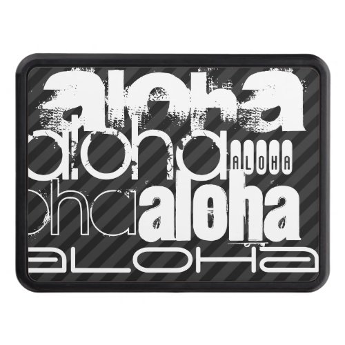 Aloha Black  Dark Gray Stripes Hitch Cover