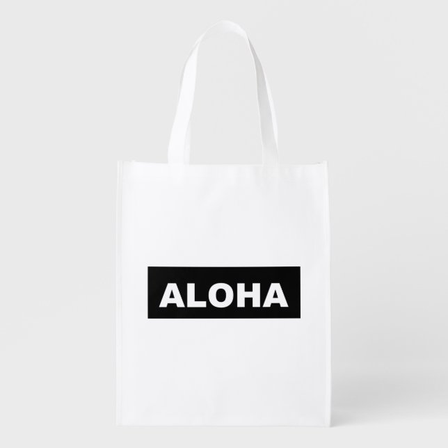 Aloha black grocery bag (Front)