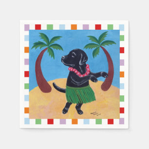 Aloha Black Lab Painting Paper Napkins