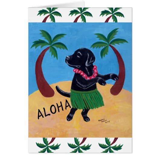 Aloha Black Labrador Cards (Front)